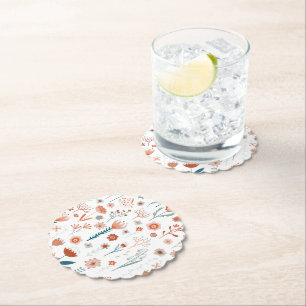Scandinavian Summer Flowers Paper Coaster