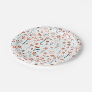 Scandinavian Summer Flowers Paper Plate