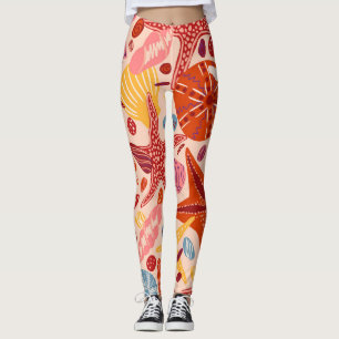 Scandinavian Summer Sea: Starfish Pattern Leggings