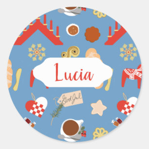 Scandinavian/Swedish Jul Christmas pastries design Classic Round Sticker