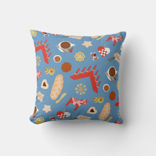 Scandinavian/Swedish Jul Christmas pastries design Throw Pillow