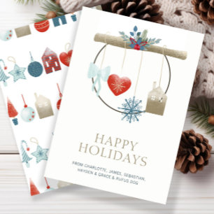 Scandinavian Themed Christmas Personalized Holiday Card
