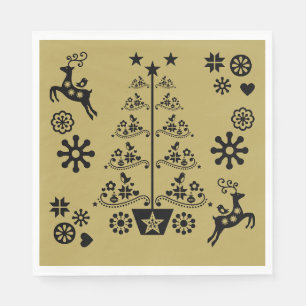 Scandinavian Traditional Christmas Decorations Napkin