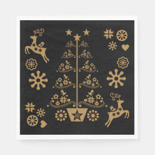 Scandinavian Traditional Christmas Decorations Napkin