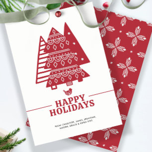 Scandinavian Tree Nordic Christmas Personalized Holiday Card