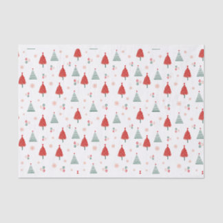 Scandinavian Tree Pattern Colourful Christmas Tissue Paper