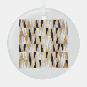 Scandinavian Triangles: Christmas Colour Pattern. Glass Ornament