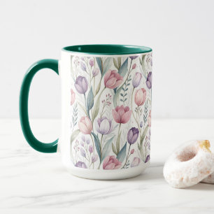 Scandinavian Tulip Floral Pattern Mug