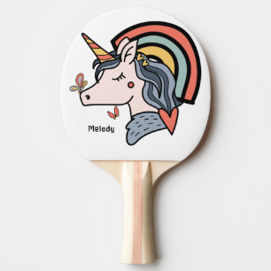 Scandinavian Unicorn Butterfly Custom Name    Ping Pong Paddle