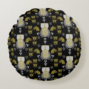 Scandinavian Viking Norsemen Home Decor Round Pillow