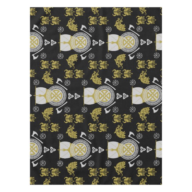 Scandinavian Viking Norsemen Home Decor Tablecloth (Front)
