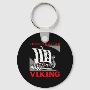 Scandinavian Viking Ship Dragon Boat Drakkar Thor Keychain