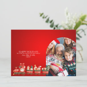 Scandinavian Watercolor Christmas Gnomes Photo Ann Announcement