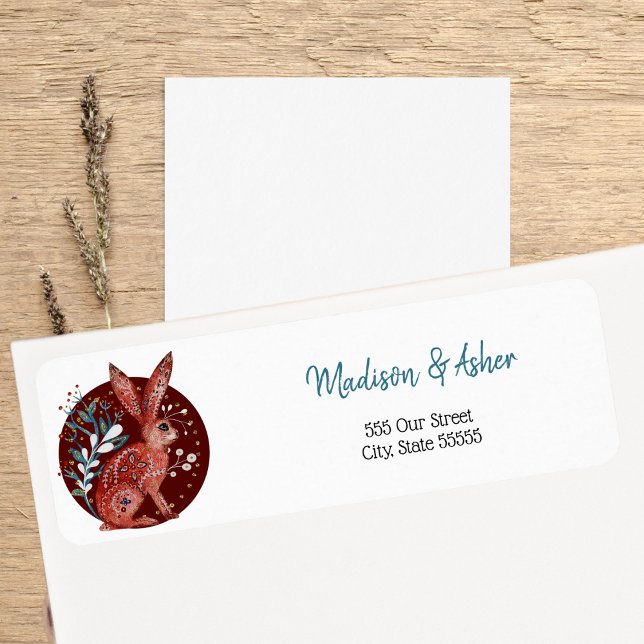 Scandinavian Whimsical Folk Art Hare Botanical  (Creator Uploaded)