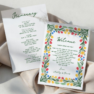 Scandinavian Wildflower Wedding Letter & Itinerary Program