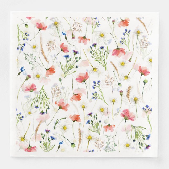 Scandinavian Wildflowers Meadow Napkin (Front)