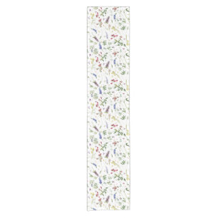 Scandinavian Wildflowers Meadow Short Table Runner