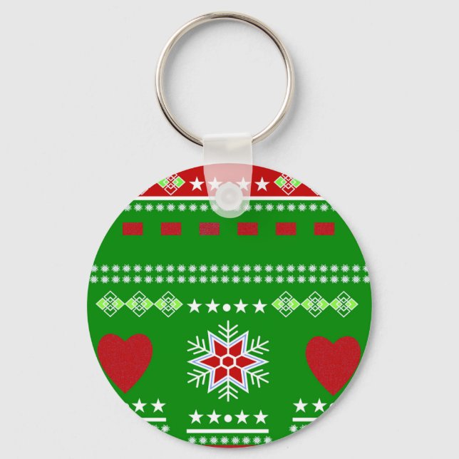 Scandinavian Winter Scene Keychain (Front)