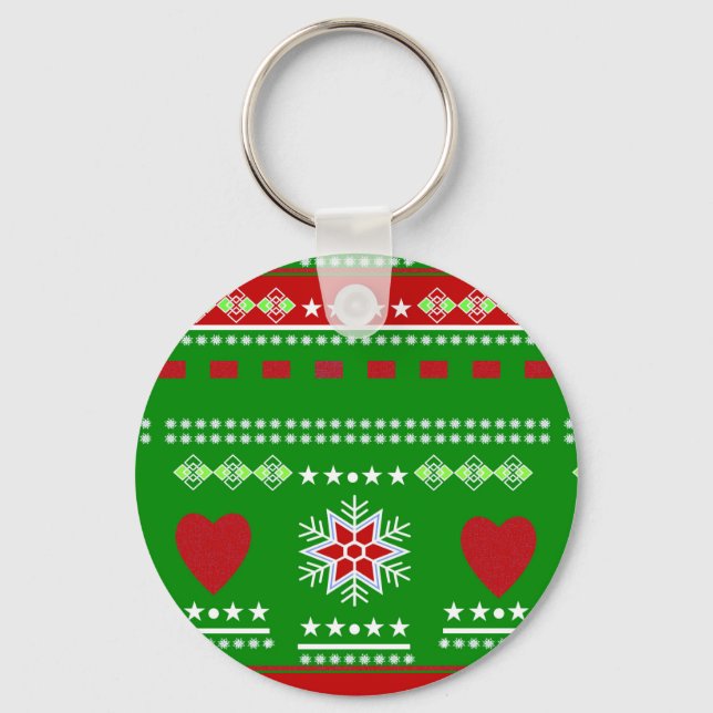 Scandinavian Winter Scene Keychain (Front)