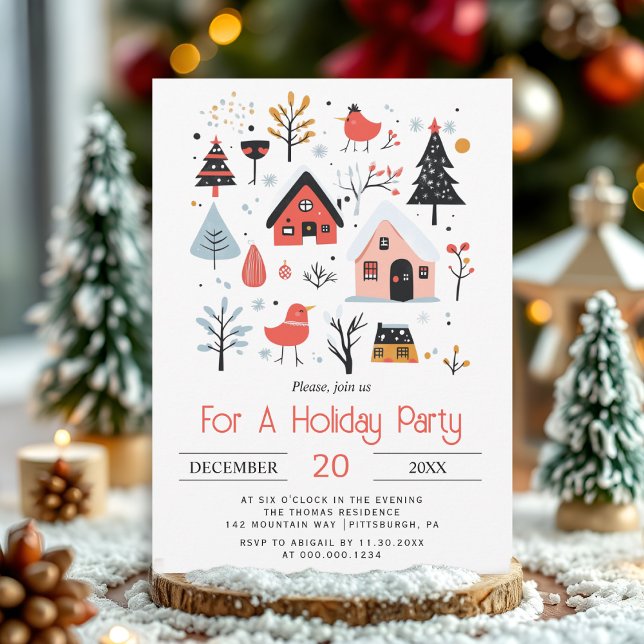Scandinavian winter sceney Christmas holiday  Invitation (Creator Uploaded)