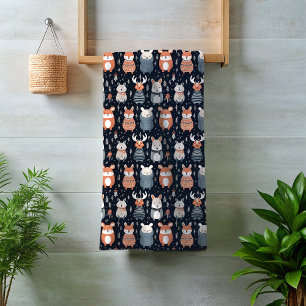 Scandinavian Woodland Animals Christmas winter Bath Towel Set