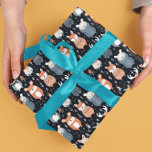 Scandinavian Woodland Animals Christmas winter Wrapping Paper<br><div class="desc">This design may be personalized by choosing the Edit Design option. You may also transfer onto other items. Contact me at colorflowcreations@gmail.com or use the chat option at the top of the page if you wish to have this design on another product or need assistance with this design. See more...</div>