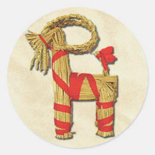 Scandinavian Yule Goat Classic Round Sticker