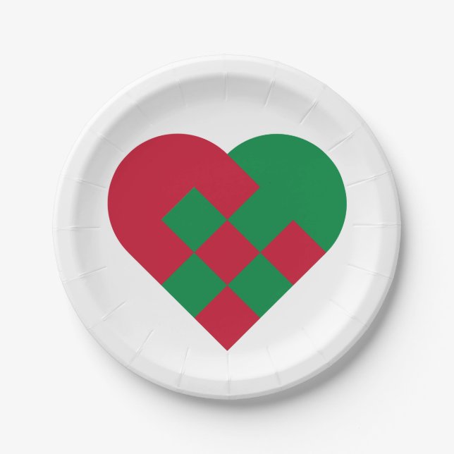 Scandinavian Yule Hear - Christmas Holiday - Paper Plate (Front)