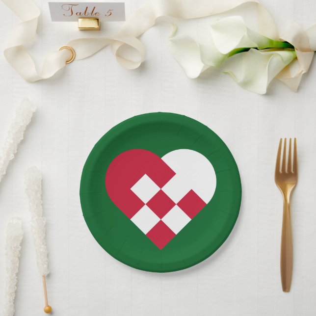 Scandinavian Yule Hear Paper Plate (Wedding)