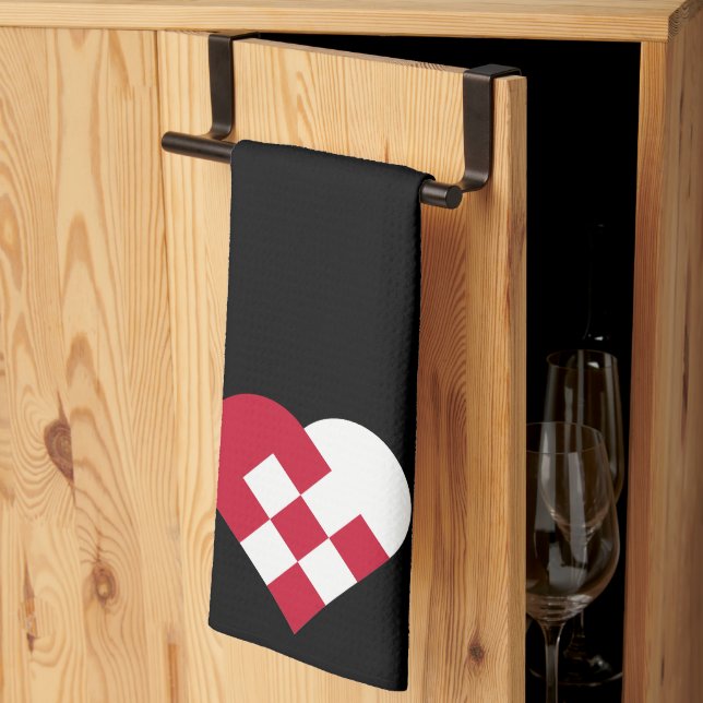 Scandinavian Yule Heart  Kitchen Towel (Thirds Fold)