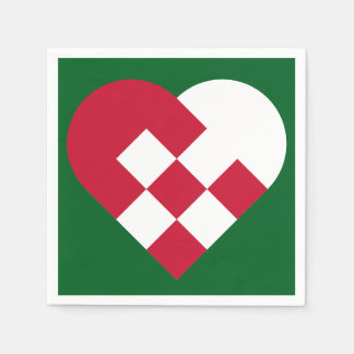 Scandinavian Yule Heart Napkin