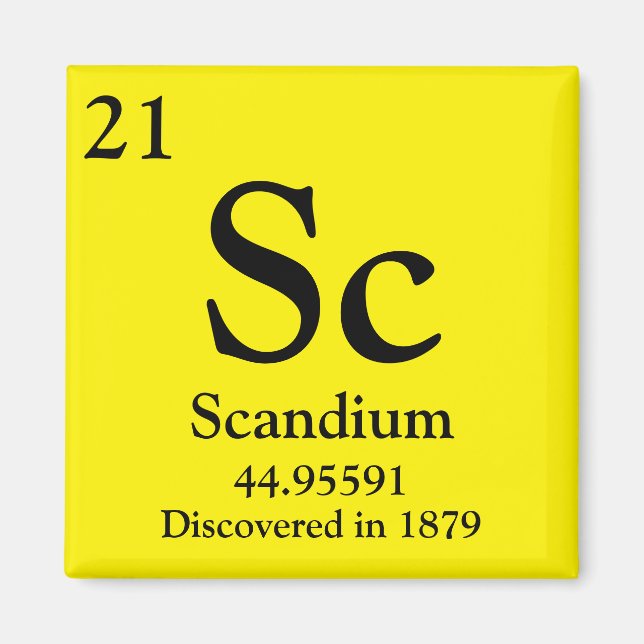 Scandium Periodic Table Magnet (Front)