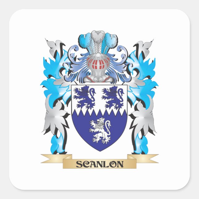 Scanlon Coat of Arms - Family Crest Square Sticker (Front)