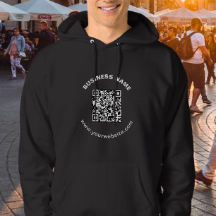 scannable instant access qr,modern minimal black w hoodie
