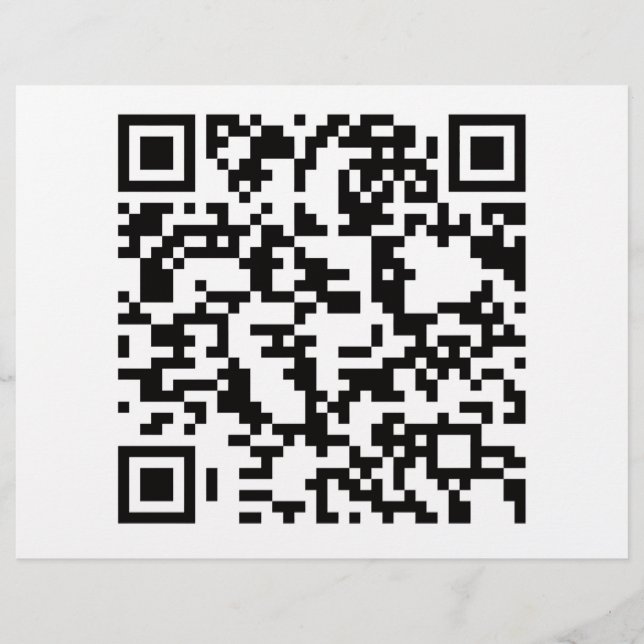 Scannable QR Bar code Flyer (Front)