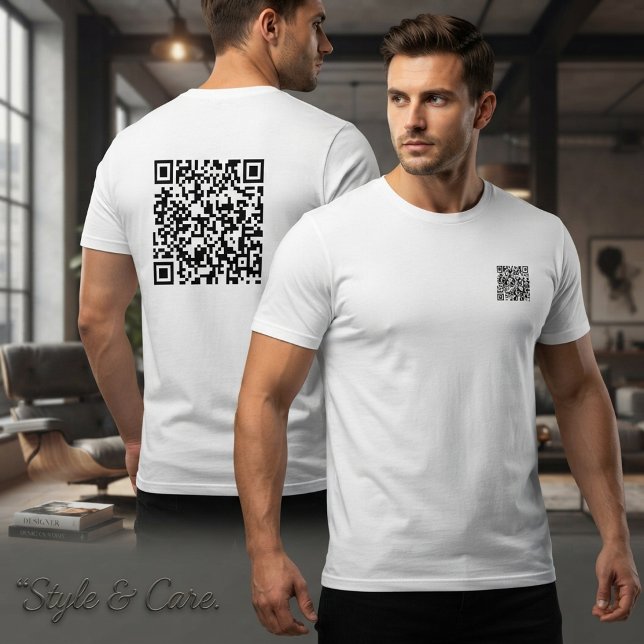 Scannable QR Code Basic Tee for Men Customized (Scannable QR Code Basic Tee for Men Customized)
