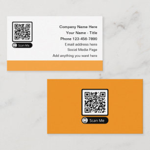 Scannable QR Code Cartes de visite promotionnels