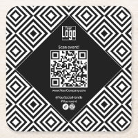 Scannable QR-code, CTA, www, Social Black & White