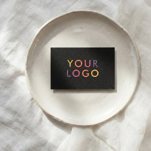 Scannable QR Code Logo Minimalist Black Business Card