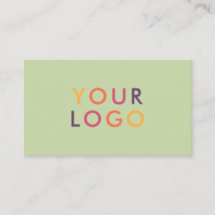 Scannable QR Code Logo Minimalist Green Business Card