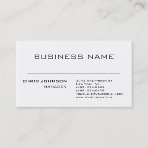Scannable QR Code on Back Modern Plain Simple Business Card