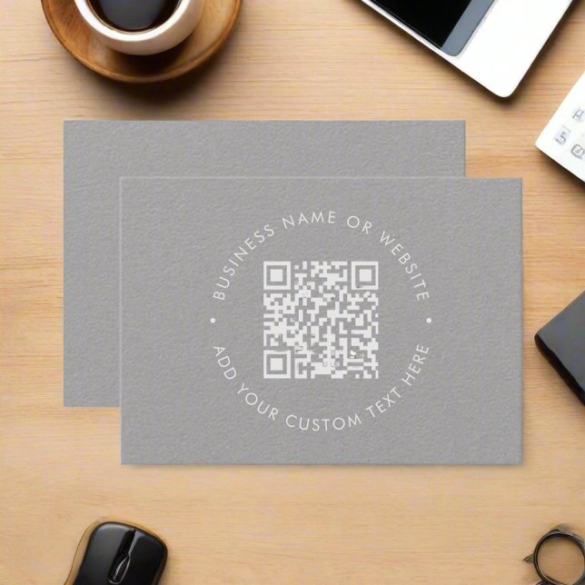  Scannable QR Code Website Social Media Grey Business Card (Creator Uploaded)