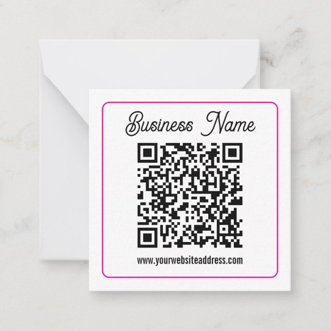 Scannable QR code with Cursive Script Handwriting Card (Front)