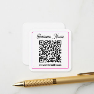 Scannable QR code with Cursive Script Handwriting Enclosure Card
