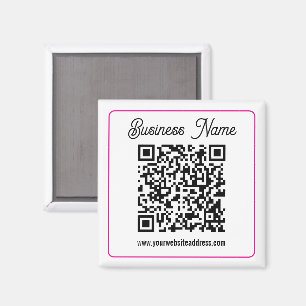 Scannable QR code with Cursive Script Handwriting Magnet
