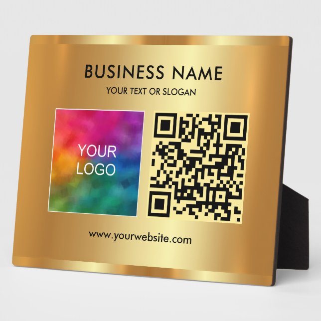 Scannable Template Your Custom Text Logo QR Code Plaque (Side)