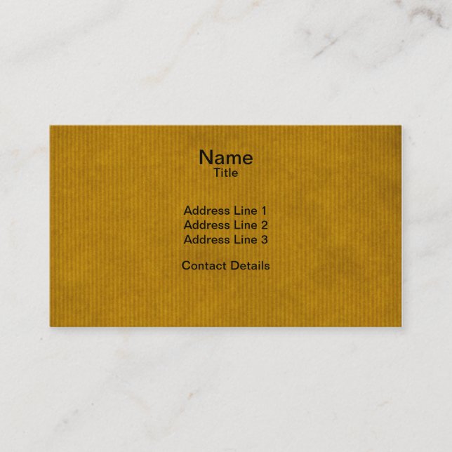 Scanned Kraft Paper Texture Strong Mustard Business Card (Front)