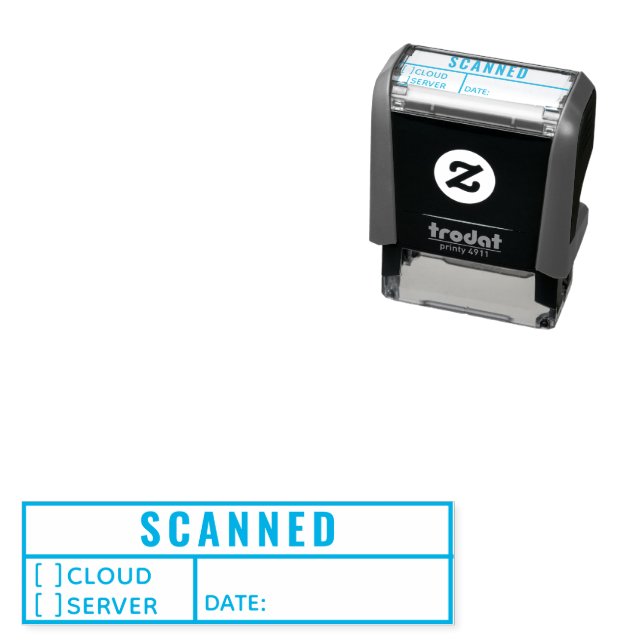 Scanned To Cloud Archive Digital Workflow Office Self-inking Stamp (In Situ)