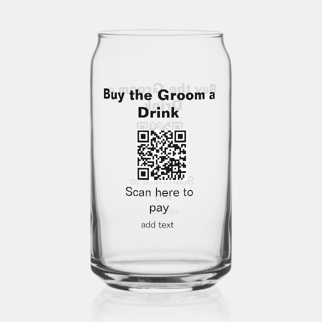 scannez le QR code pour payer une boisson au marié (Recto)
