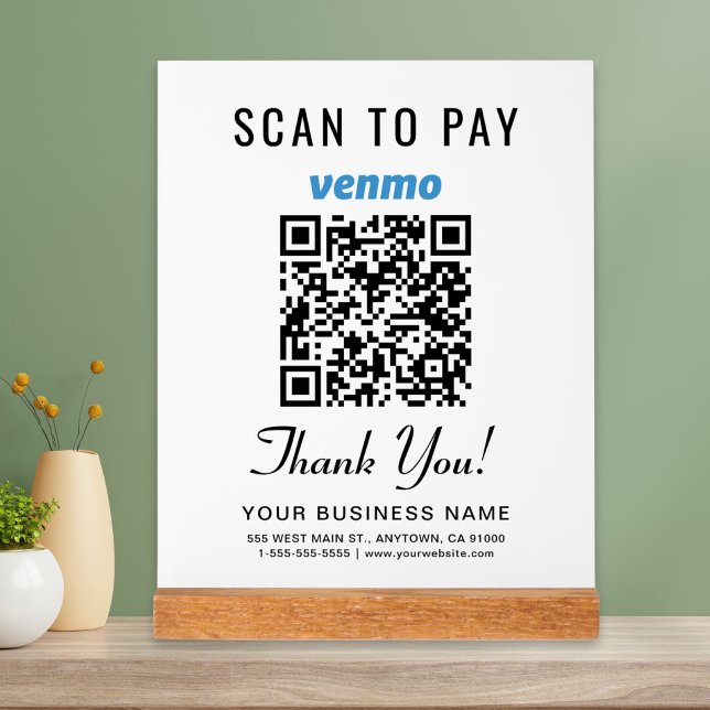 Scannez pour payer le code QR Venmo blanc (Créateur téléchargé)
